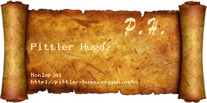 Pittler Hugó névjegykártya